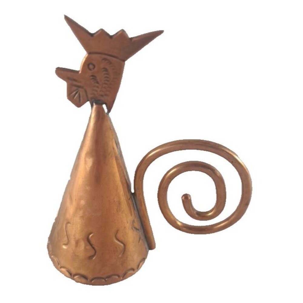 Vintage Copper Candle Snuffer Rooster Chicken Dowser Witches Hat Primitive
